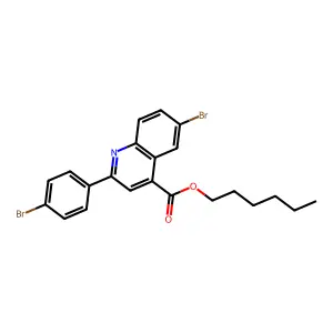 Hexyl 6-bromo-2-(4-bromophenyl)-4-quinolinecarboxylate structure