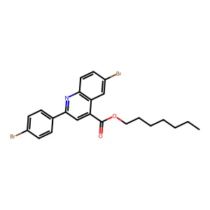 Heptyl 6-bromo-2-(4-bromophenyl)-4-quinolinecarboxylate structure