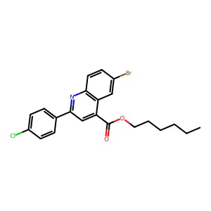 Hexyl 6-bromo-2-(4-chlorophenyl)-4-quinolinecarboxylate structure