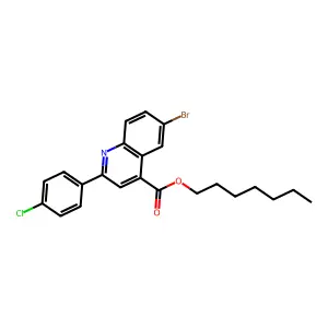 Heptyl 6-bromo-2-(4-chlorophenyl)-4-quinolinecarboxylate structure