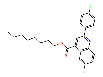 Octyl 6-bromo-2-(4-chlorophenyl)-4-quinolinecarboxylate structure