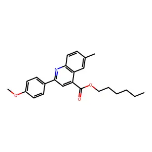 Hexyl 2-(4-methoxyphenyl)-6-methyl-4-quinolinecarboxylate structure