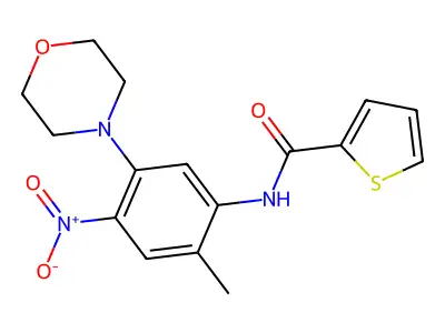 N-(2-methyl-5-morpholin-4-yl-4-nitrophenyl)thiophene-2-carboxamide structure