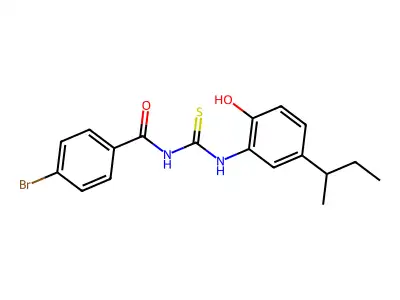 4-bromo-N-[(5-butan-2-yl-2-hydroxyphenyl)carbamothioyl]benzamide structure