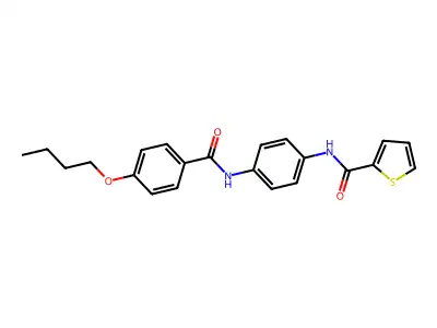 N-[4-[(4-butoxybenzoyl)amino]phenyl]thiophene-2-carboxamide structure