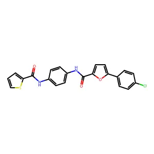 5-(4-chlorophenyl)-N-[4-(thiophene-2-carbonylamino)phenyl]furan-2-carboxamide structure