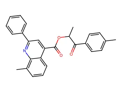 1-Methyl-2-(4-methylphenyl)-2-oxoethyl 8-methyl-2-phenyl-4-quinolinecarboxylate structure