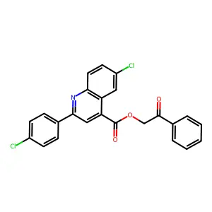 2-Oxo-2-phenylethyl 6-chloro-2-(4-chlorophenyl)-4-quinolinecarboxylate structure