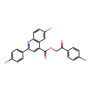 2-(4-Bromophenyl)-2-oxoethyl 6-chloro-2-(4-chlorophenyl)-4-quinolinecarboxylate structure