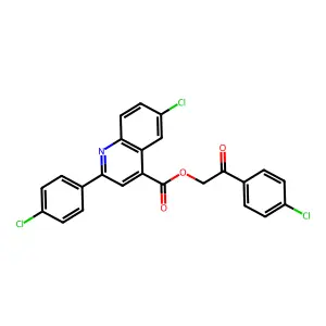 2-(4-Chlorophenyl)-2-oxoethyl 6-chloro-2-(4-chlorophenyl)-4-quinolinecarboxylate structure