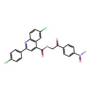 2-(4-Nitrophenyl)-2-oxoethyl 6-chloro-2-(4-chlorophenyl)-4-quinolinecarboxylate structure