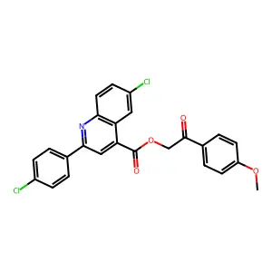 2-(4-Methoxyphenyl)-2-oxoethyl 6-CL-2-(4-chlorophenyl)-4-quinolinecarboxylate structure