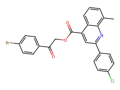 2-(4-Bromophenyl)-2-oxoethyl 2-(4-chlorophenyl)-8-methyl-4-quinolinecarboxylate structure