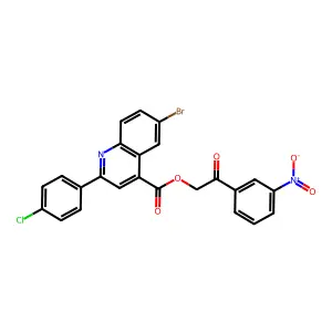 2-(3-Nitrophenyl)-2-oxoethyl 6-bromo-2-(4-chlorophenyl)-4-quinolinecarboxylate structure