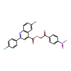 2-(4-Nitrophenyl)-2-oxoethyl 6-bromo-2-(4-chlorophenyl)-4-quinolinecarboxylate structure