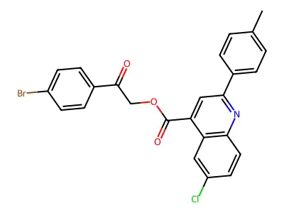 2-(4-Bromophenyl)-2-oxoethyl 6-chloro-2-(4-methylphenyl)-4-quinolinecarboxylate structure