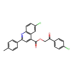 2-(4-Chlorophenyl)-2-oxoethyl 6-chloro-2-(4-methylphenyl)-4-quinolinecarboxylate structure