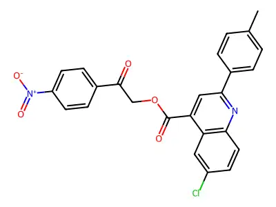 2-(4-Nitrophenyl)-2-oxoethyl 6-chloro-2-(4-methylphenyl)-4-quinolinecarboxylate structure