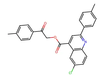 2-(4-Methylphenyl)-2-oxoethyl 6-chloro-2-(4-methylphenyl)-4-quinolinecarboxylate structure