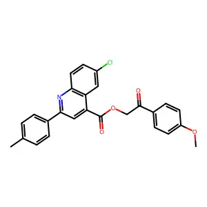 2-(4-Methoxyphenyl)-2-oxoethyl 6-CL-2-(4-methylphenyl)-4-quinolinecarboxylate structure