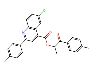 1-ME-2-(4-Methyl-PH)-2-oxoethyl 6-CL-2-(4-methylphenyl)-4-quinolinecarboxylate structure