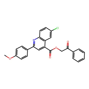 2-Oxo-2-phenylethyl 6-chloro-2-(4-methoxyphenyl)-4-quinolinecarboxylate structure