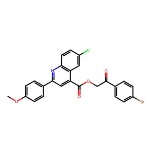 2-(4-Bromophenyl)-2-oxoethyl 6-chloro-2-(4-methoxyphenyl)-4-quinolinecarboxylate structure