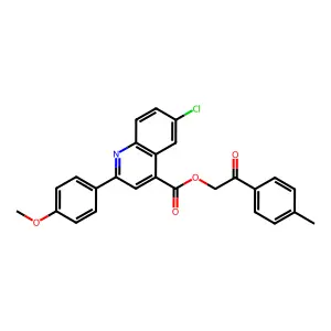 2-(4-methylphenyl)-2-oxoethyl 6-chloro-2-(4-methoxyphenyl)-4-quinolinecarboxylate structure