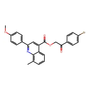 2-(4-Bromophenyl)-2-oxoethyl 2-(4-methoxyphenyl)-8-methyl-4-quinolinecarboxylate structure