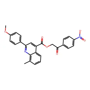 2-(4-Nitrophenyl)-2-oxoethyl 2-(4-methoxyphenyl)-8-methyl-4-quinolinecarboxylate structure