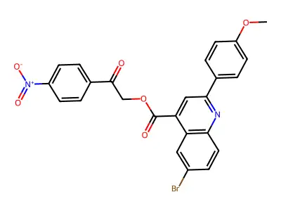 2-(4-Nitrophenyl)-2-oxoethyl 6-bromo-2-(4-methoxyphenyl)-4-quinolinecarboxylate structure