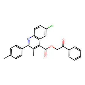 2-Oxo-2-phenylethyl 6-chloro-3-methyl-2-(4-methylphenyl)-4-quinolinecarboxylate structure