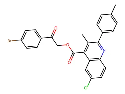 2-(4-Bromophenyl)-2-oxoethyl 6-CL-3-ME-2-(4-methylphenyl)-4-quinolinecarboxylate structure