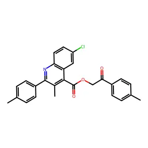 2-(4-Methyl-PH)-2-oxoethyl 6-CL-3-ME-2-(4-methylphenyl)-4-quinolinecarboxylate structure