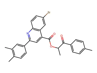 1-ME-2-(4-ME-PH)-2-Oxoethyl 6-BR-2-(3,4-dimethylphenyl)-4-quinolinecarboxylate structure