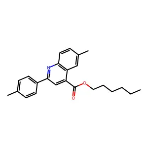 Hexyl 6-methyl-2-(4-methylphenyl)-4-quinolinecarboxylate structure