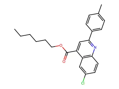 Hexyl 6-chloro-2-(4-methylphenyl)-4-quinolinecarboxylate structure
