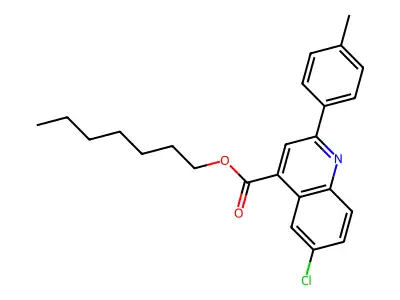 Heptyl 6-chloro-2-(4-methylphenyl)-4-quinolinecarboxylate structure