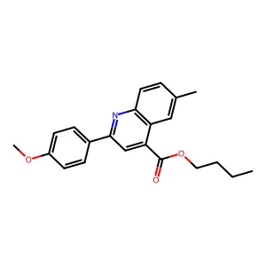 Butyl 2-(4-methoxyphenyl)-6-methylquinoline-4-carboxylate structure