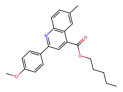 Pentyl 2-(4-methoxyphenyl)-6-methyl-4-quinolinecarboxylate structure