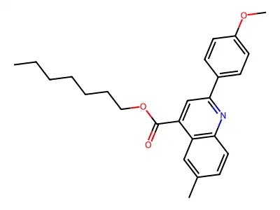 Heptyl 2-(4-methoxyphenyl)-6-methyl-4-quinolinecarboxylate structure