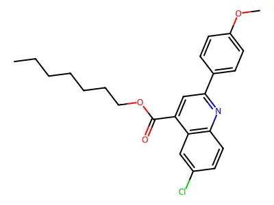 Heptyl 6-chloro-2-(4-methoxyphenyl)-4-quinolinecarboxylate structure