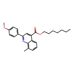 Heptyl 2-(4-methoxyphenyl)-8-methylquinoline-4-carboxylate structure