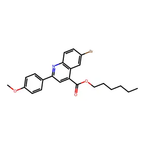 Hexyl 6-bromo-2-(4-methoxyphenyl)-4-quinolinecarboxylate structure