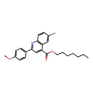 Heptyl 6-bromo-2-(4-methoxyphenyl)-4-quinolinecarboxylate structure