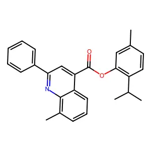 5-Methyl-2-(1-methylethyl)phenyl 8-methyl-2-phenyl-4-quinolinecarboxylate structure