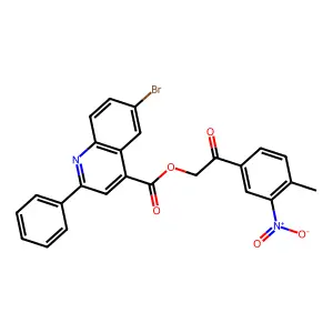 2-(4-Methyl-3-nitrophenyl)-2-oxoethyl 6-bromo-2-phenyl-4-quinolinecarboxylate structure