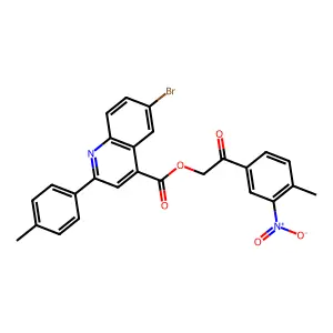 2-(4-ME-3-Nitrophenyl)-2-oxoethyl 6-BR-2-(4-methylphenyl)-4-quinolinecarboxylate structure