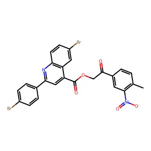 2-(4-ME-3-Nitrophenyl)-2-oxoethyl 6-BR-2-(4-bromophenyl)-4-quinolinecarboxylate structure
