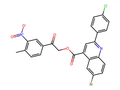 2-(4-ME-3-Nitrophenyl)-2-oxoethyl 6-BR-2-(4-chlorophenyl)-4-quinolinecarboxylate structure